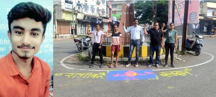 रंगोली से दिया बड़ा संदेश : रक्तदान कर श्राद्ध पक्ष को बनाएं श्रद्धा पक्ष क्योंकि रक्तदान महादान है, जल बचाओ और पर्यावरण बचाओ