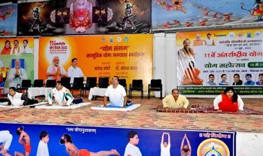 अंतर्राष्ट्रीय योग दिवस : “एक पृथ्वी - एक स्वास्थ्य के लिए योग“ थीम पर की योग क्रियाएं, प्रधानमंत्री और मुख्यमंत्री का संदेश भी सुना