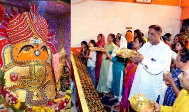 रतलाम । श्री नित्य चिंताहरण गणपति मंदिर में विराजे 13 फीट ऊंचे गजानन, 11 हजार लह्डुओं का भोग लगाया