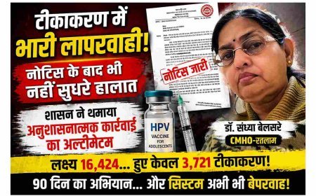 लक्ष्य ध्वस्त, सिस्टम पस्त ! HPV टीकाकरण में रतलाम जिला फिसड्डी, CMHO को नोटिस जारी,  शासन का अल्टीमेटम; सुधरो या कार्रवाई झेलो