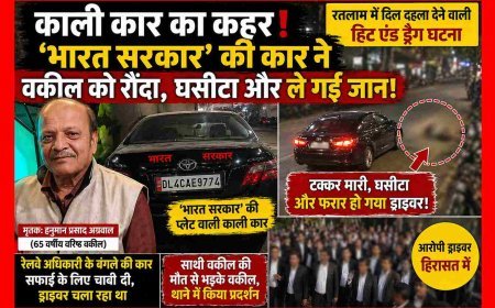 काली कार बनी 'काल' ! ‘भारत सरकार’ की कार ने 65 वर्षीय वकील को टक्कर मारी, घसीटते हुए मौत के मुंह में ले गई