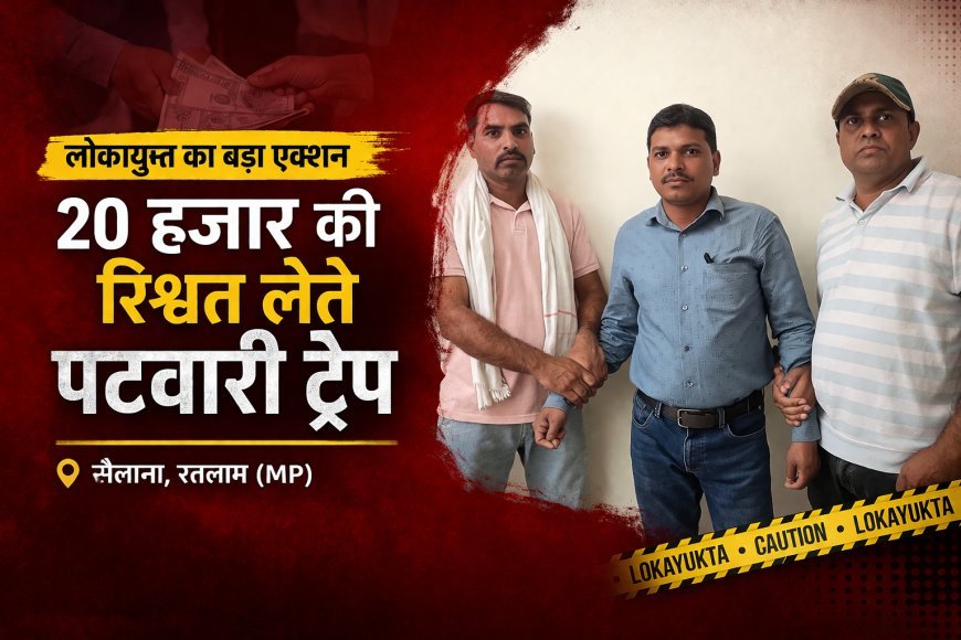 MP में फिर बेनकाब हुआ भ्रष्टाचार ! सैलाना का पटवारी रिश्वत लेते रंगे हाथों गिरफ्तार, लोकायुक्त ने किया ट्रैप