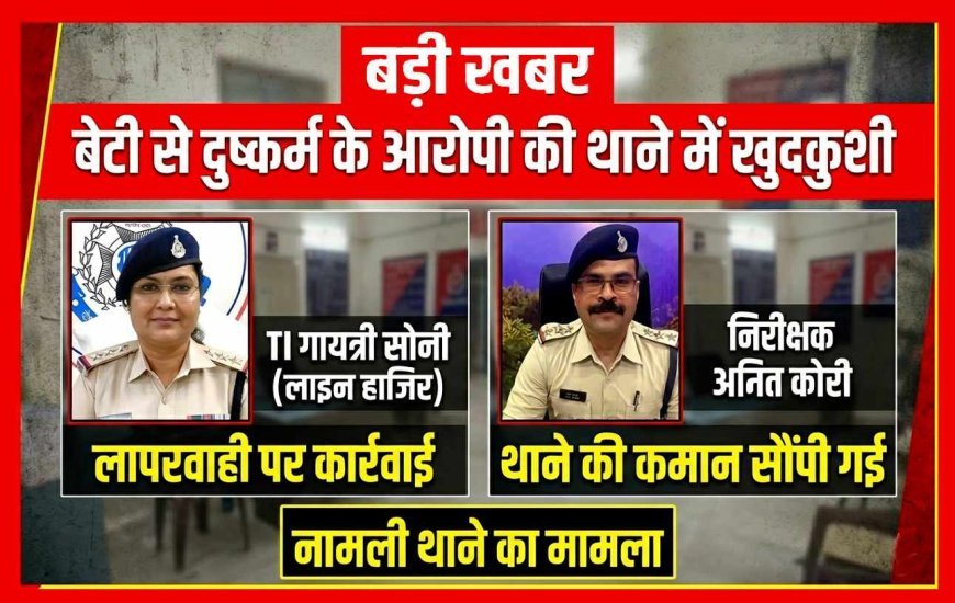 बड़ी खबर ! बेटी से दुष्कर्म के आरोपी ने थाने में की खुदकुशी, SP ने TI गायत्री सोनी को हटाया, अमित कुमार कोरी को सौंपी कमान