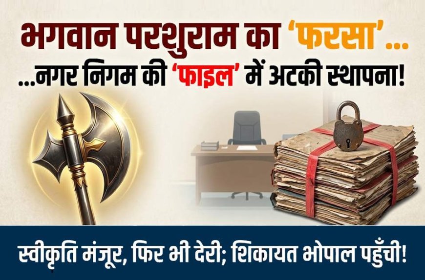 सुस्ती या राजनीति का पेंच ! नगर निगम की दीवारों में अटका भगवान परशुराम का फरसा, सीएम हेल्पलाइन तक पहुंची शिकायत