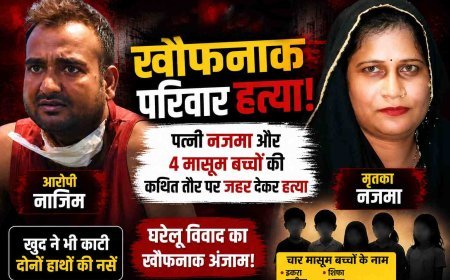 ‘घर’ बना कत्लगाह ! नाजिम ने पहले अपनी पत्नी और फिर 4 बच्चों को उतार दिया मौत के घाट, खुद के हाथों की नसें भी काट ली