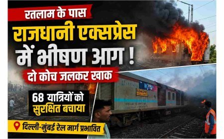 बड़ी खबर ! रतलाम के पास दौड़ती राजधानी एक्सप्रेस बनी आग का गोला, दो कोच जलकर खाक, यात्रियों ने कूदकर बचाई जान