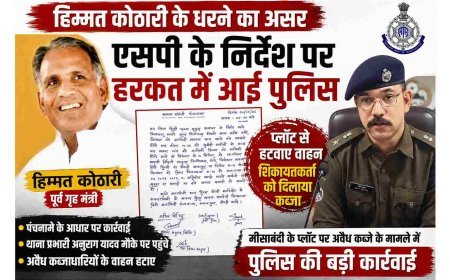 कार्रवाई हुई - सवाल बाकी ! SP के निर्देश के बाद TI ने हटवाया मीसा बंदी के प्लॉट से कब्जा, पुलिस ने निजी जमीन मुक्त करा दी, प्रशासन सरकारी नहीं करा पा रहा ! 