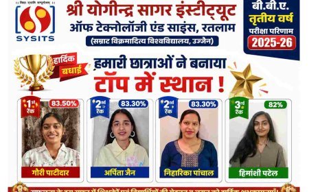 श्री योगीन्द्र सागर कॉलेज की छात्राओं ने बीबीए परीक्षा में किया शानदार प्रदर्शन, गौरी पाटीदार ने 83.50% अंक के साथ हासिल की पहली रैंक