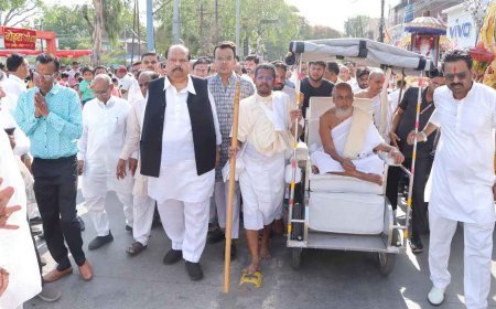 रतलाम में गच्छाधिपति आचार्यदेव श्रीमद् विजय नित्यसेन सूरीश्वरजी का हुआ भव्य मंगल प्रवेश, मंत्री चेतन्य काश्यप सहित समाजजनों ने की अगवानी