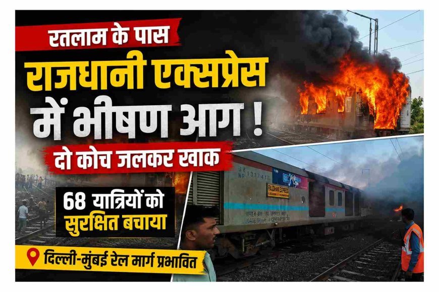 बड़ी खबर ! रतलाम के पास दौड़ती राजधानी एक्सप्रेस बनी आग का गोला, दो कोच जलकर खाक, यात्रियों ने कूदकर बचाई जान