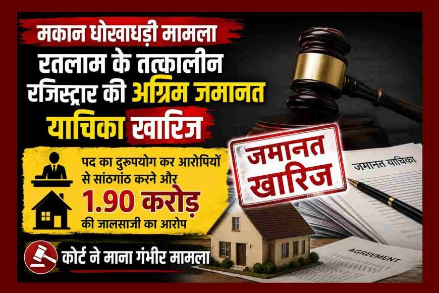 मकान धोखाधड़ी मामले में तत्कालीन रजिस्ट्रार प्रदीप निगम की अग्रिम जमानत खारिज, पद का दुरुपयोग कर 1.90 करोड़ का एग्रीमेंट निरस्त करने का मामला