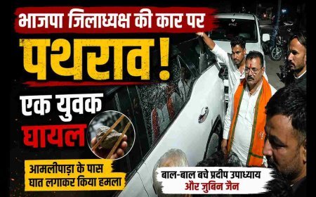 बड़ी खबर ! भाजपा जिलाध्यक्ष की कार पर हमला, गोफन से बरसाए पत्थर, एक कार्यकर्ता घायल, जिला अध्यक्ष व उपाध्यक्ष बाल-बाल बचे