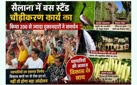 आवाज विकास की ! सैलाना बस स्टैंड चौड़ीकरण के समर्थन में उतरे 200 से अधिक व्यापारी, प्रशासन से रोक हटाने की मांग की, आंदोलन की चेतावनी दी