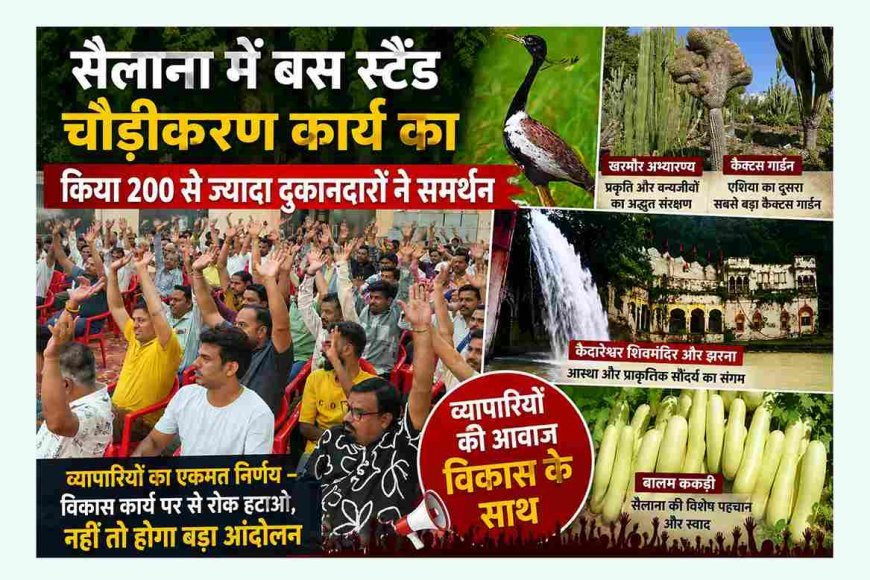 आवाज विकास की ! सैलाना बस स्टैंड चौड़ीकरण के समर्थन में उतरे 200 से अधिक व्यापारी, प्रशासन से रोक हटाने की मांग की, आंदोलन की चेतावनी दी