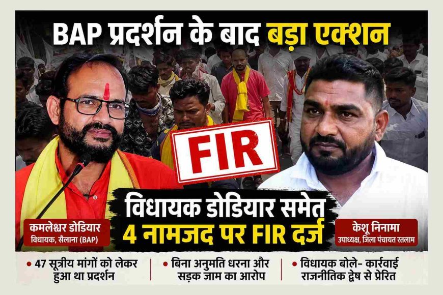 BAP विधायक कमलेश्वर डोडियार व जिला पंचायत उपाध्यक्ष सहित 4 के विरुद्ध FIR दर्ज, विधायक बोले- कार्रवाई राजनीतिक द्वेष से प्रेरित