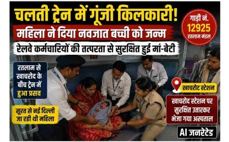 ट्रेन में गूंजी किलकारी ! सूरत से नई दिल्ली जा रही महिला ने बच्ची को दिया जन्म, यात्रियों व रेल कर्मचारियों की तत्परता से मिला उपचार