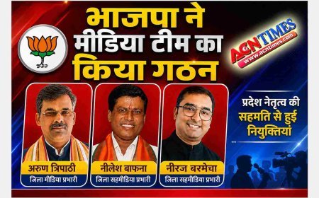 नियुक्ति / मनोनयन : भाजपा में अरुण त्रिपाठी जिला एवं नीलेश बाफना व नीरज बरमेचा सह मीडिया प्रभारी बने