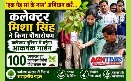 एक पेड़ मां नाम ! कलेक्टर मिशा सिंह और अधिकारियों ने कलेक्ट्रेट परिसर में रोपे 100 पौधे, छायादार और पर्यावरणीय महत्व के पौधों से विकसित होगा गार्डन