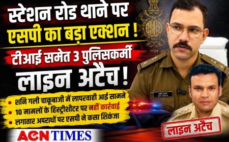 स्टेशन रोड थाने पर एसपी का 'सर्जिकल स्ट्राइक', टीआई समेत तीन पुलिसकर्मी लाइन अटैच; अपराधियों पर ढिलाई पड़ी भारी