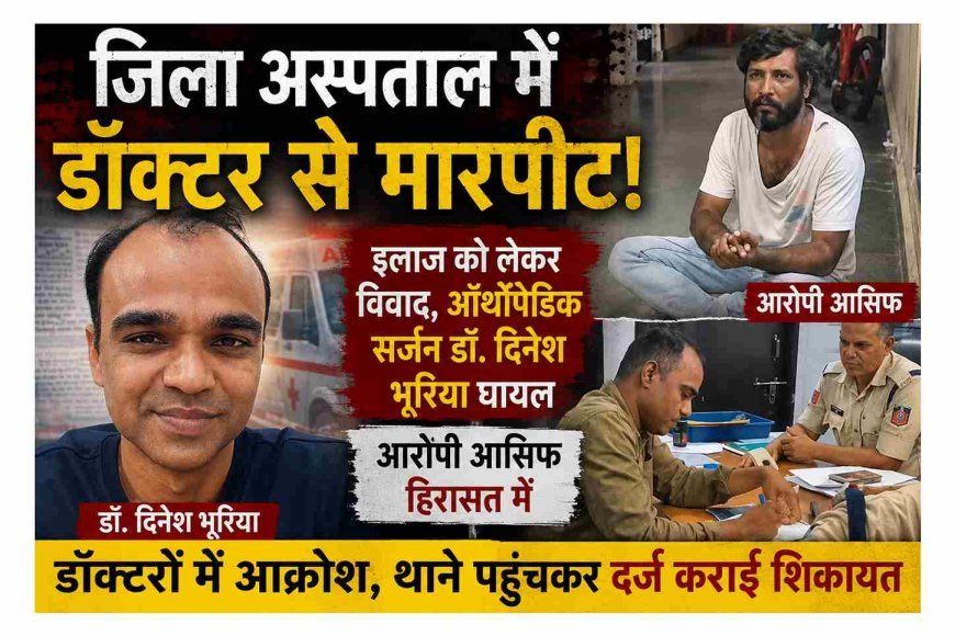जिला अस्पताल में ऑर्थोपेडिक सर्जन डॉ. दिनेश भूरिया पर हमला, बच्ची के हाथ की हड्डी टूटने का कारण पूछने पर भड़के परिजन