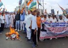 पेट्रोल-डीजल, घरेलू गैस, शक्कर, खाद्य तेल और बिजली के बढ़ते दामों के विरोध में कांग्रेस ने किया प्रदर्शन, महंगाई का पुतला फूंका, भाजपा मुर्दाबाद के नारे लगाए