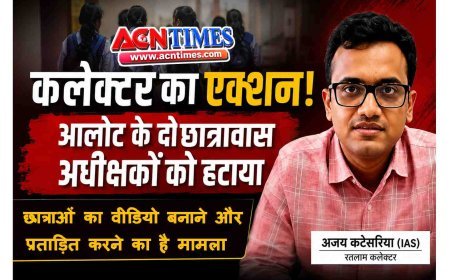 कलेक्टर का एक्शन ! छात्राओं की सुरक्षा के लिए आलोट के दो छात्रावास अधीक्षकों को हटाया, कन्या छात्रावास में छात्राओं का वीडियो बनाने और प्रताड़ित करने का मामला