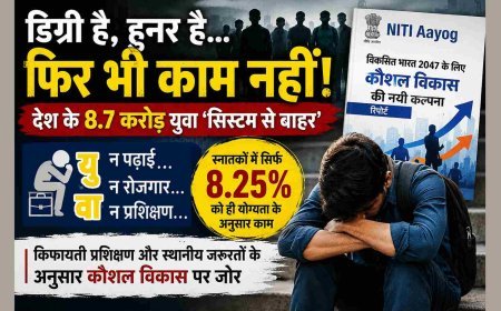 चौंकाने वाली खबर ! डिग्री है, हुनर है… फिर भी देश के 8.7 करोड़ युवा ‘सिस्टम से बाहर’, न पढ़ाई कर रहे न ही किसी रोजगार या प्रशिक्षण से जुड़े हैं