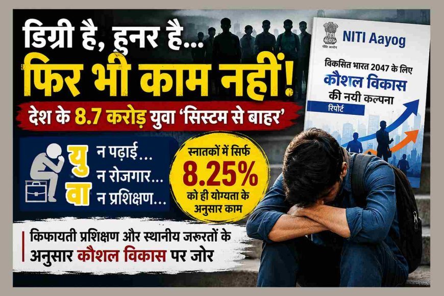 चौंकाने वाली खबर ! डिग्री है, हुनर है… फिर भी देश के 8.7 करोड़ युवा ‘सिस्टम से बाहर’, न पढ़ाई कर रहे न ही किसी रोजगार या प्रशिक्षण से जुड़े हैं