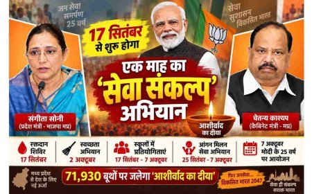 पीएम नरेंद्र मोदी के जन्मदिन से शुरू होगा भाजपा का एक माह का ‘सेवा संकल्प अभियान’, 71,930 बूथों पर जलेगा ‘आशीर्वाद का दीया’