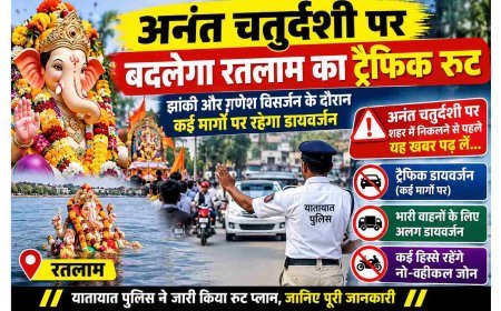 रतलाम में अनंत चतुर्दशी (25 सितंबर) को यह रहेगा ट्रैफिक रूट, झांकियों के दौरान कई मार्गों पर रहेगा डायवर्जन