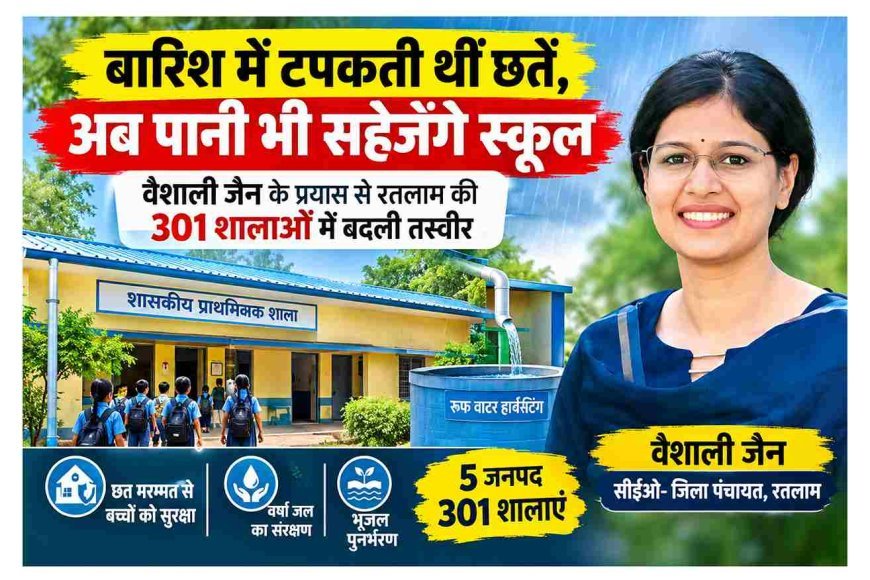 समस्या एक थी, समाधान दो ! पहले बारिश में टपकती थीं स्कूल की छतें, अब पानी भी सहेजेंगी; CEO वैशाली जैन के प्रयास से रतलाम के 301 स्कूलों में बदली तस्वीर