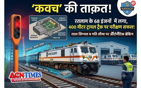 रेल सुरक्षा को मिला नया आयाम ! रतलाम के 68 लोकोमोटिव में ‘कवच’, 400 मीटर ट्रायल ट्रैक पर सुरक्षा क्षमता का हुआ परीक्षण