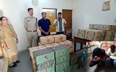 बगैर परमिट के ले जाई जा रही 42 पेटी शराब जब्त, आबकारी विभाग ने दो आरोपियों को किया गिरफ्तार