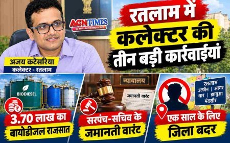 रतलाम DM की 3 कार्रवाई ! अवैध रूप से सहेजा 5000 लीटर बायोडीजल जब्त, सुखेड़ा सरपंच व पंचायत सचिव के खिलाफ वारंट जारी, सोहेल एक साल के लिए जिलाबदर
