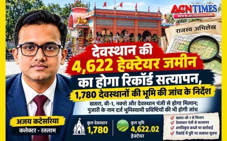 रतलाम जिले के 1,780 देवस्थानों की 4,622 हेक्टेयर भूमि का शासकीय रिकॉर्ड से होगा सत्यापन, कलेक्टर ने सभी अनुविभागीय अधिकारियों को दिया आदेश