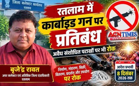 बड़ी खबर ! रतलाम में कार्बाइड गन और अवैध संशोधित पटाखों पर लगा प्रतिबंध, अवैध निर्माण, भंडारण, बिक्री और उपयोग पर 8 दिसंबर तक रहेगी रोक
