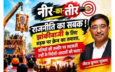 राजनीति का सबक ! झांकीबाजी के लिए सड़क पर तमाशा, वरिष्ठों की तस्वीर पर लटकती उन्हीं के निर्देशों-आदर्शों की माला!
