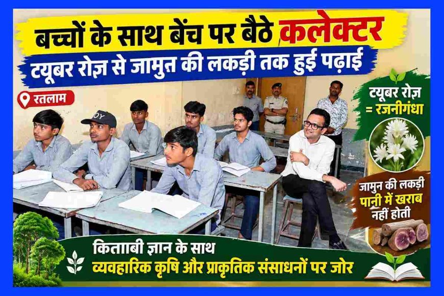 बच्चों के बीच बेंच पर बैठे कलेक्टर अजय कटेसरिया, सवाल भी पूछे, जवाब नहीं मिले तो खुद बताए